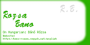 rozsa bano business card